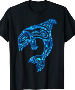 Blue Water Orca Killer Whale Native Pacific Northwest Style T-Shirt