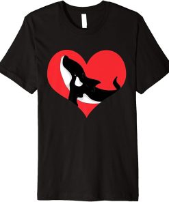 Aquarium Killer Whale Heart Ocean Animal Love Cute Orca Premium T-Shirt