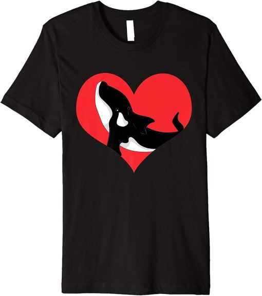 Aquarium Killer Whale Heart Ocean Animal Love Cute Orca Premium T-Shirt