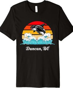 Vintage Duncan BC Distressed Orca Killer Whale Art Premium T-Shirt