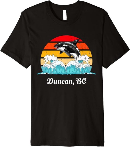 Vintage Duncan BC Distressed Orca Killer Whale Art Premium T-Shirt