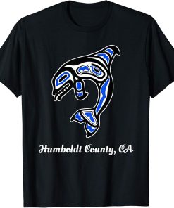 Blue Native American Humboldt County CA Orca Killer Whale T-Shirt